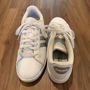 Adidas silver superstar sneakers